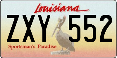 LA license plate ZXY552