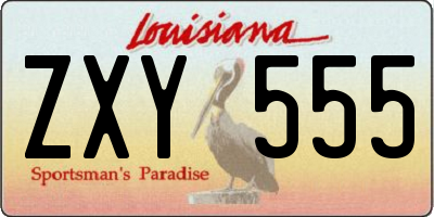 LA license plate ZXY555