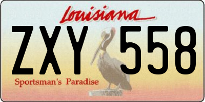 LA license plate ZXY558
