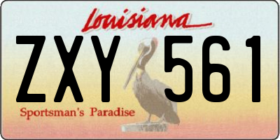 LA license plate ZXY561