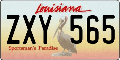LA license plate ZXY565