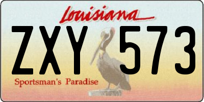 LA license plate ZXY573