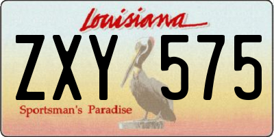 LA license plate ZXY575