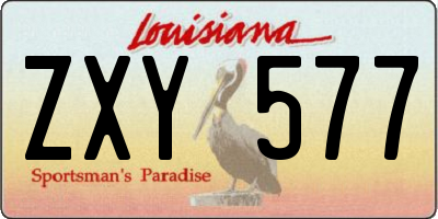 LA license plate ZXY577