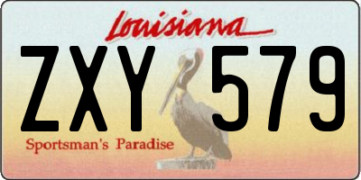 LA license plate ZXY579