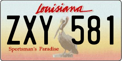 LA license plate ZXY581