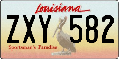 LA license plate ZXY582