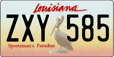 LA license plate ZXY585