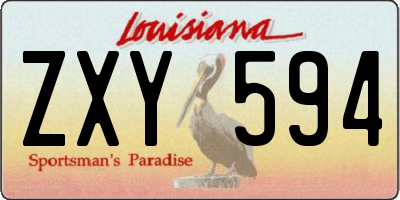 LA license plate ZXY594