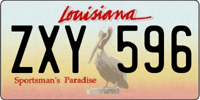 LA license plate ZXY596