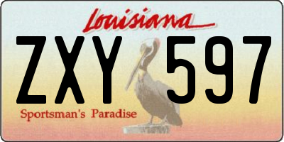 LA license plate ZXY597