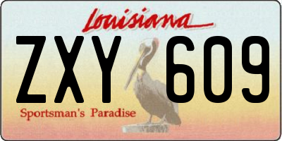 LA license plate ZXY609