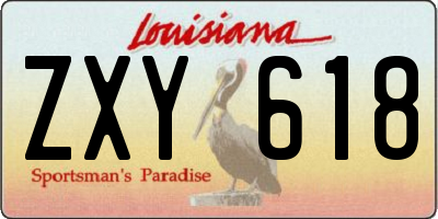 LA license plate ZXY618