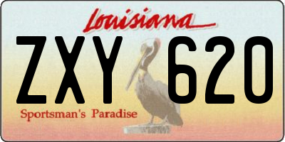 LA license plate ZXY620