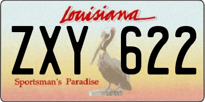 LA license plate ZXY622
