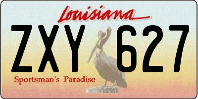 LA license plate ZXY627