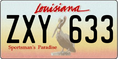 LA license plate ZXY633