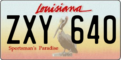 LA license plate ZXY640