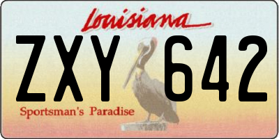 LA license plate ZXY642