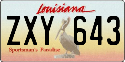 LA license plate ZXY643