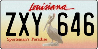 LA license plate ZXY646