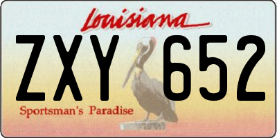 LA license plate ZXY652