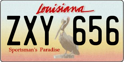 LA license plate ZXY656