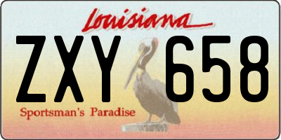 LA license plate ZXY658