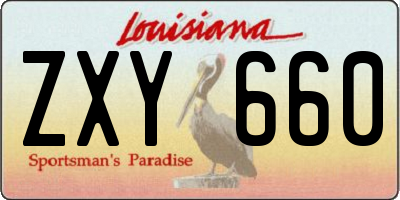 LA license plate ZXY660