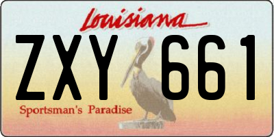 LA license plate ZXY661