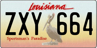 LA license plate ZXY664