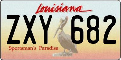 LA license plate ZXY682