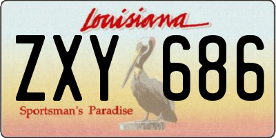 LA license plate ZXY686