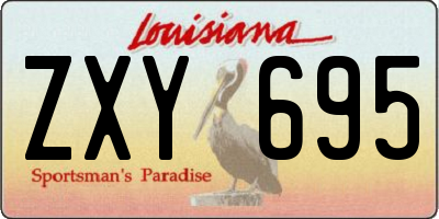 LA license plate ZXY695