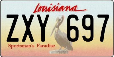 LA license plate ZXY697