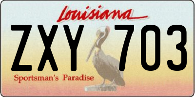 LA license plate ZXY703