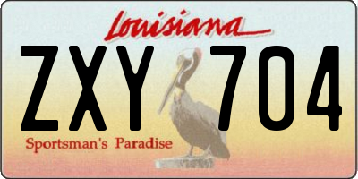 LA license plate ZXY704