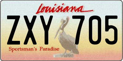 LA license plate ZXY705