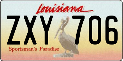 LA license plate ZXY706