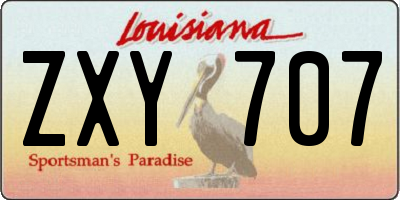 LA license plate ZXY707
