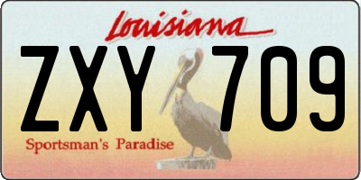 LA license plate ZXY709