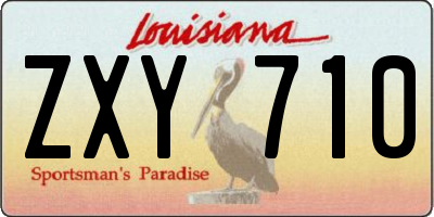 LA license plate ZXY710