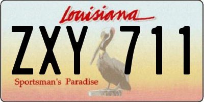 LA license plate ZXY711