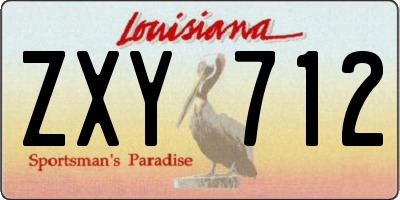 LA license plate ZXY712
