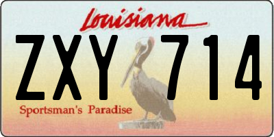 LA license plate ZXY714