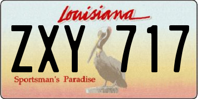 LA license plate ZXY717
