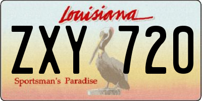 LA license plate ZXY720