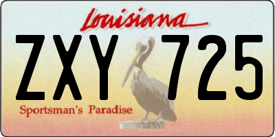 LA license plate ZXY725