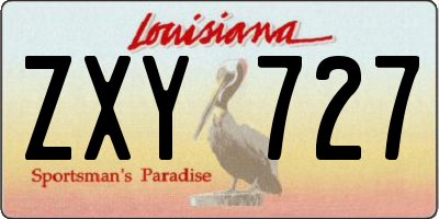LA license plate ZXY727