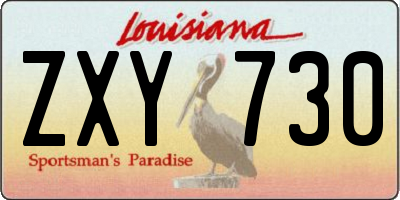 LA license plate ZXY730